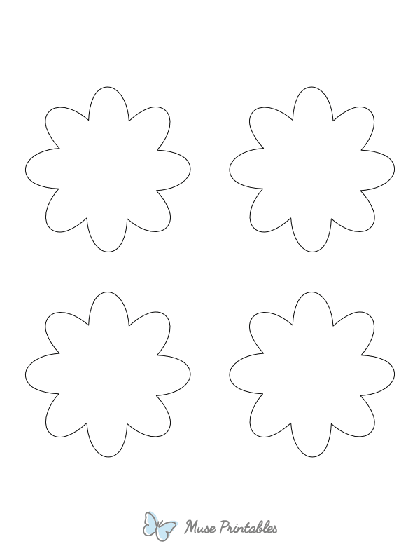 Small Flower Shape Outline Craft Template Printable