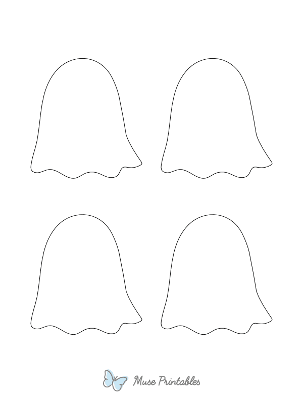 Small Ghost Shape Outline Craft Template Printable