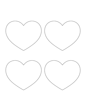 Small Heart Shape Outline Craft Template Printable