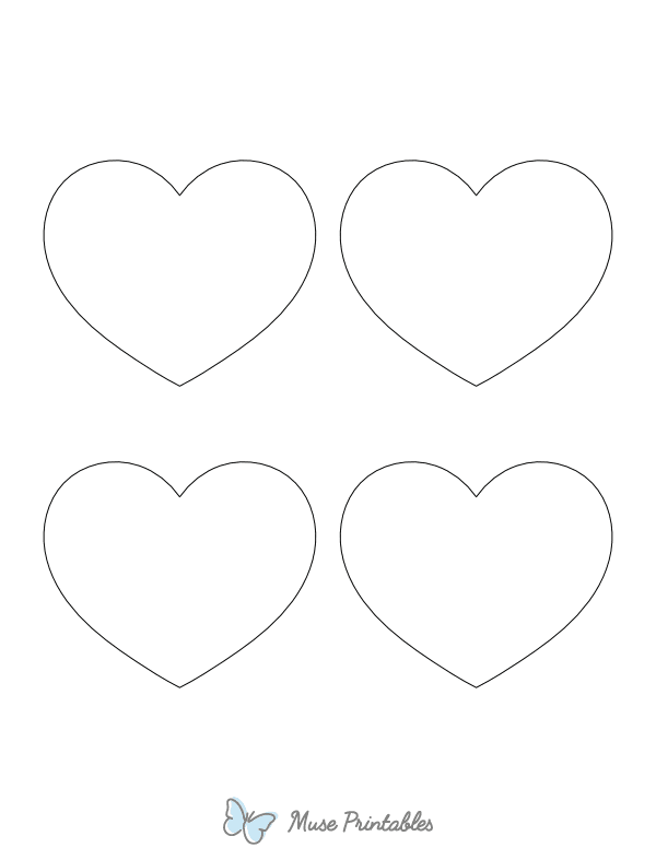 Small Heart Shape Outline Craft Template