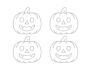 Small Jack-o'-lantern Outline Craft Template Printable