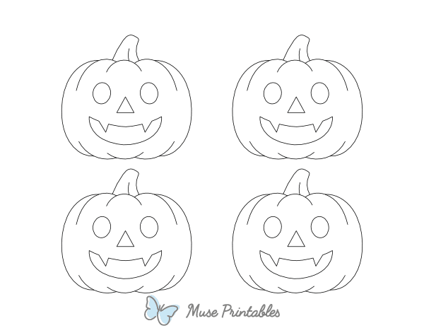 Small Jack-o'-lantern Outline Craft Template Printable