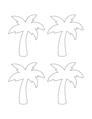 Small Palm Tree Shape Outline Craft Template Printable