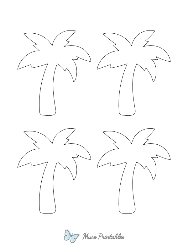 Small Palm Tree Shape Outline Craft Template Printable