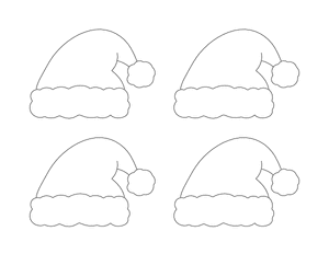 Small Santa Hat Outline Craft Template Printable