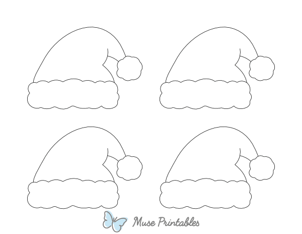 Small Santa Hat Outline Craft Template Printable