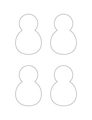 Small Snowman Shape Outline Craft Template