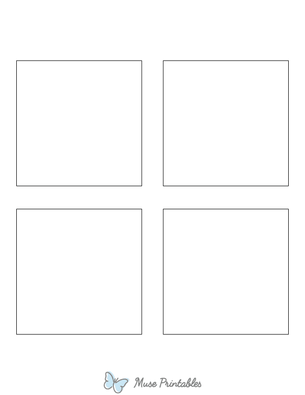 Small Square Shape Outline Craft Template Printable