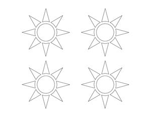 Small Sun Shape Outline Craft Template Printable