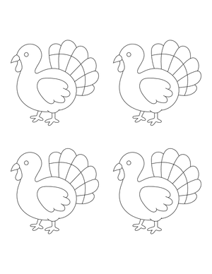 Small Turkey Outline Craft Template Printable