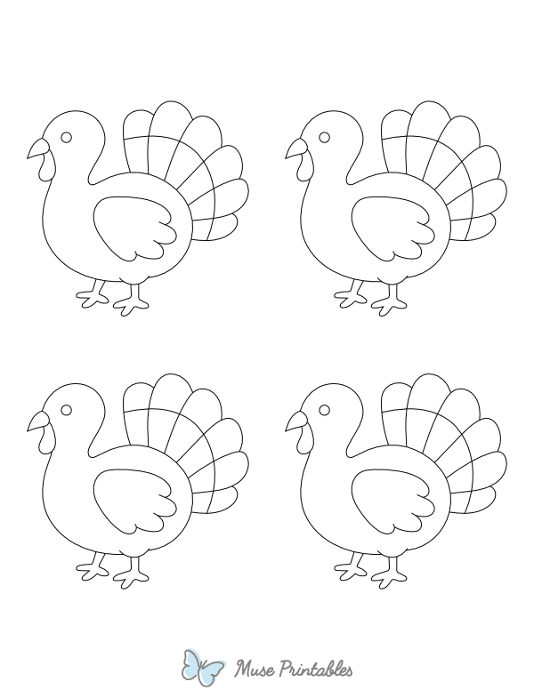 Small Turkey Outline Craft Template Printable