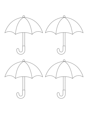 Small Umbrella Outline Craft Template Printable