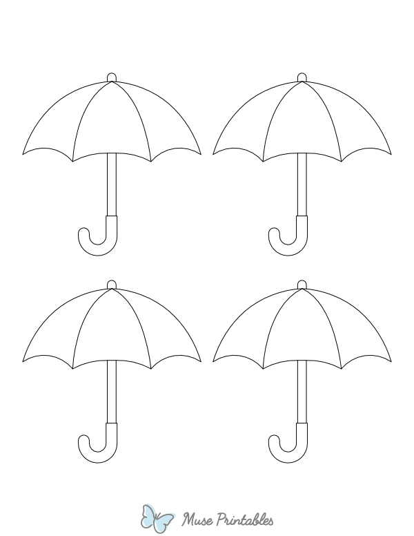 Small Umbrella Outline Craft Template Printable