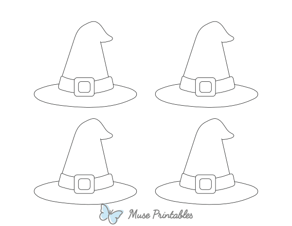 Small Witch Hat Outline Craft Template Printable