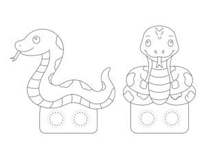 Snake Two Finger Puppet Craft Template Printable