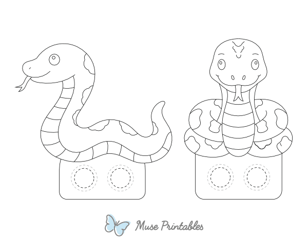 Snake Two Finger Puppet Craft Template Printable