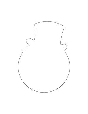 Snowman Head Shape Outline Craft Template