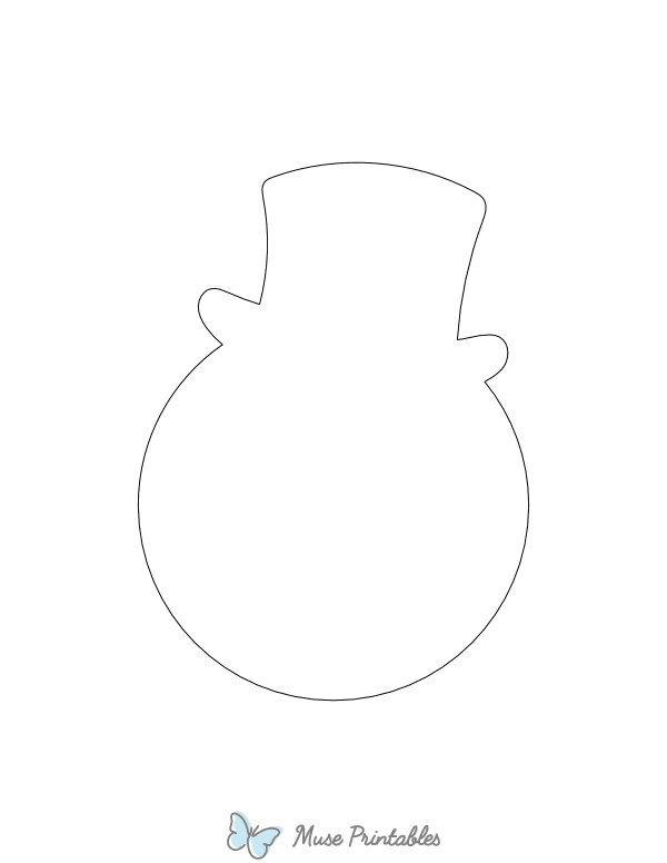 Snowman Head Shape Outline Craft Template