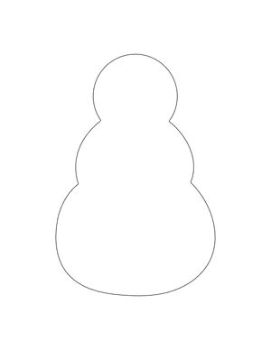 Snowman Shape Outline Craft Template Printable