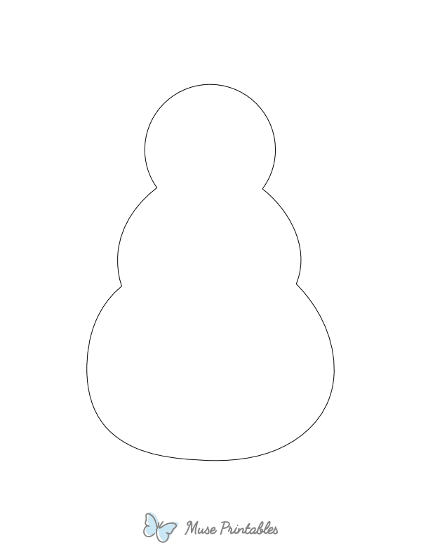 Snowman Shape Outline Craft Template Printable