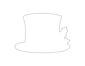 Snowman Top Hat Shape Outline Craft Template Printable