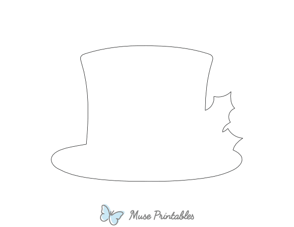 Snowman Top Hat Shape Outline Craft Template Printable
