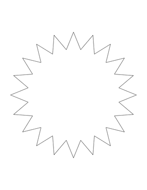 Spiky Circle Shape Outline Craft Template Printable