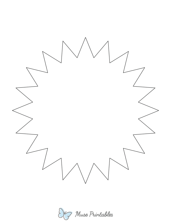 Spiky Circle Shape Outline Craft Template Printable