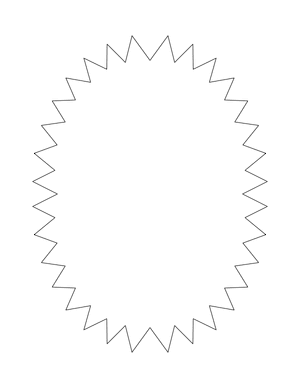 Spiky Oval Shape Outline Craft Template Printable