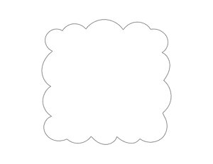 Square Cloud Shape Outline Craft Template Printable