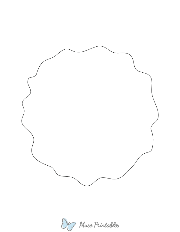 Squiggly Circle Shape Outline Craft Template Printable