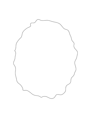 Squiggly Oval Shape Outline Craft Template