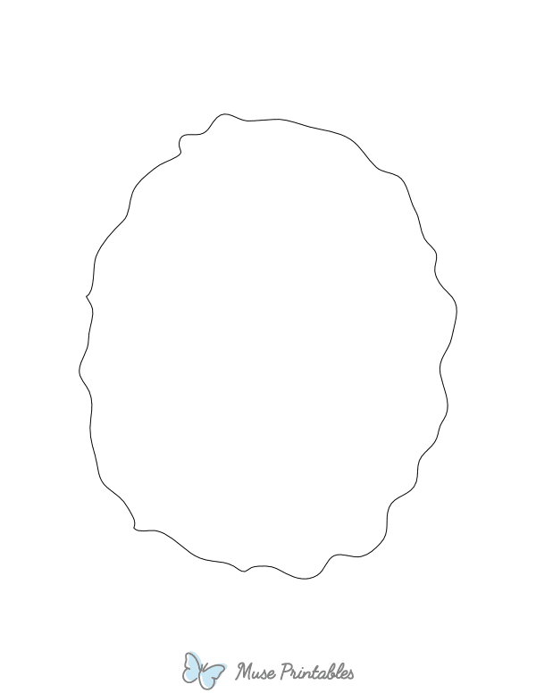 Squiggly Oval Shape Outline Craft Template