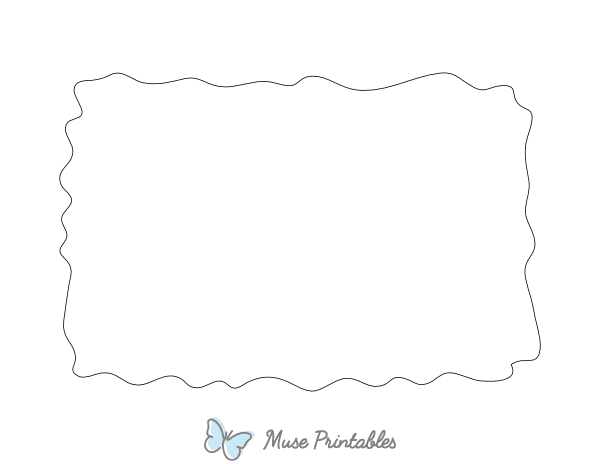 Squiggly Rectangle Shape Outline Craft Template Printable