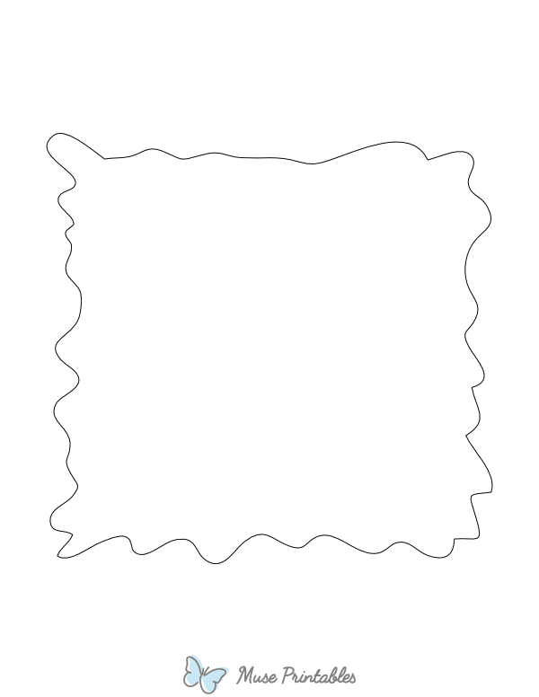 Squiggly Square Shape Outline Craft Template Printable