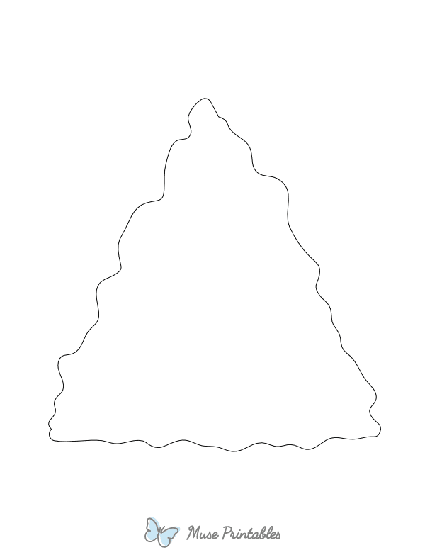 Squiggly Triangle Shape Outline Craft Template Printable