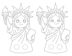Statue of Liberty Two Finger Puppet Craft Template Printable