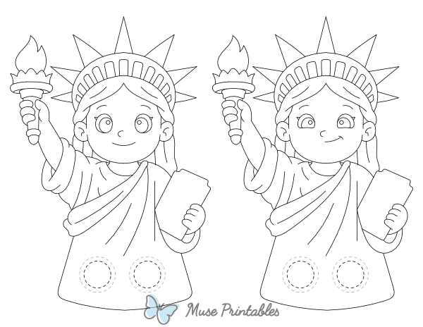 Statue of Liberty Two Finger Puppet Craft Template Printable