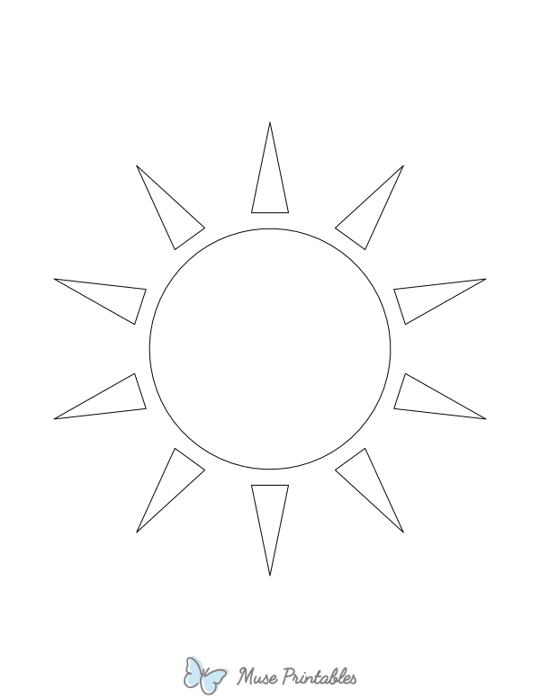 Sun Shape Outline Craft Template