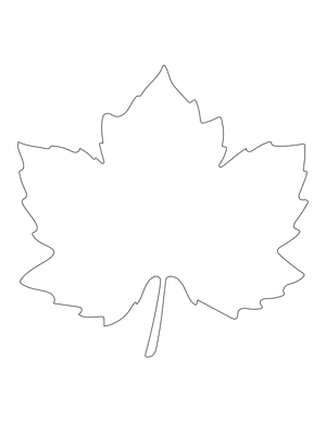 Sycamore Leaves Shape Outline Craft Template Printable