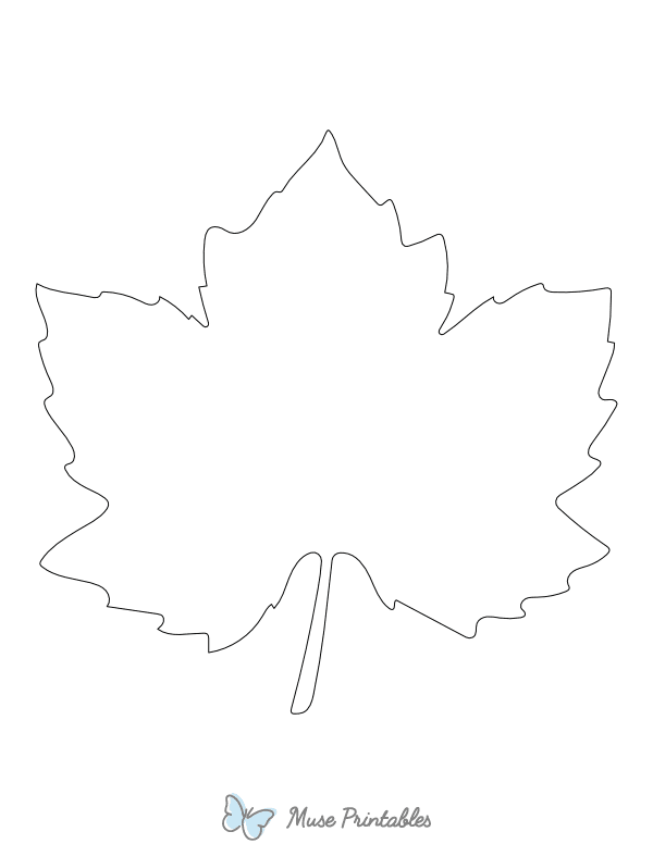 Sycamore Leaves Shape Outline Craft Template