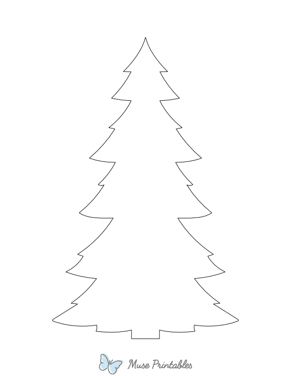 Tall Christmas Tree Shape Outline Craft Template