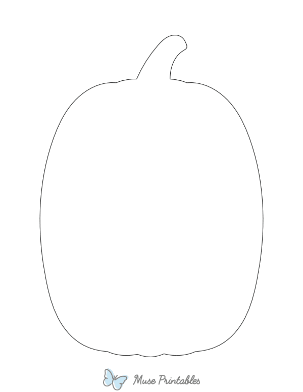 Tall Pumpkin Shape Outline Craft Template
