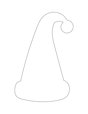 Tall Santa Hat Shape Outline Craft Template Printable