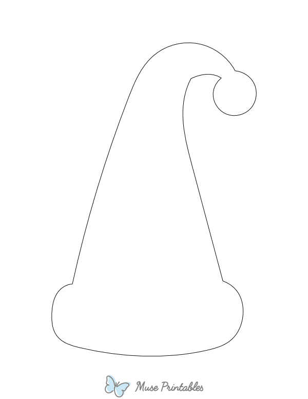 Tall Santa Hat Shape Outline Craft Template Printable