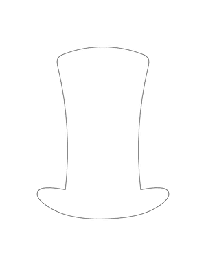 Tall Top Hat Shape Outline Craft Template Printable