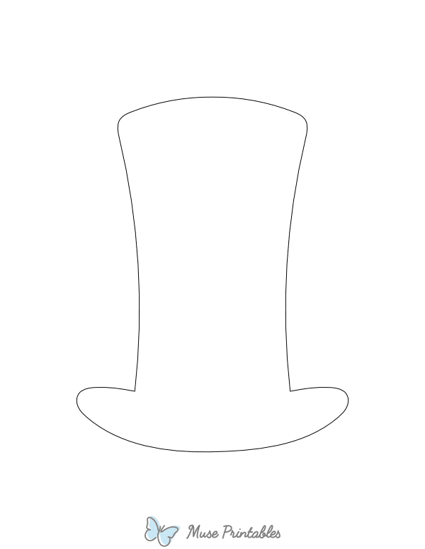 Tall Top Hat Shape Outline Craft Template Printable