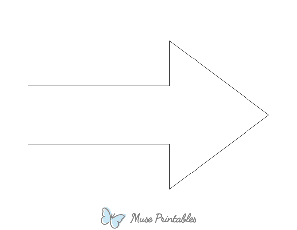 Thick Arrow Shape Outline Craft Template Printable