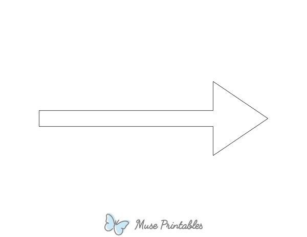 Thin Arrow Shape Outline Craft Template Printable