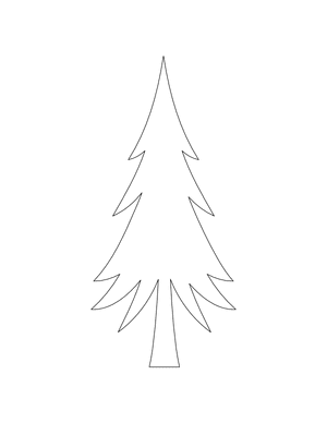 Thin Christmas Tree Shape Outline Craft Template Printable